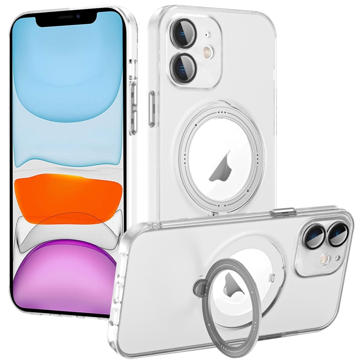 

For iPhone 11 MagSafe Multifunction Holder Phone Case(Transparent)