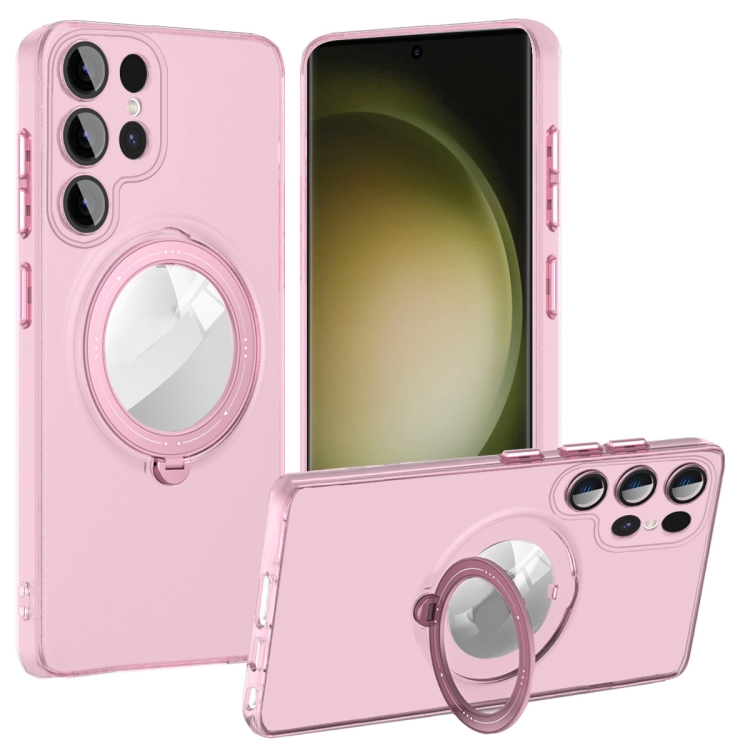 

For Samsung Galaxy S23 Ultra 5G MagSafe Multifunction Holder Phone Case(Pink)