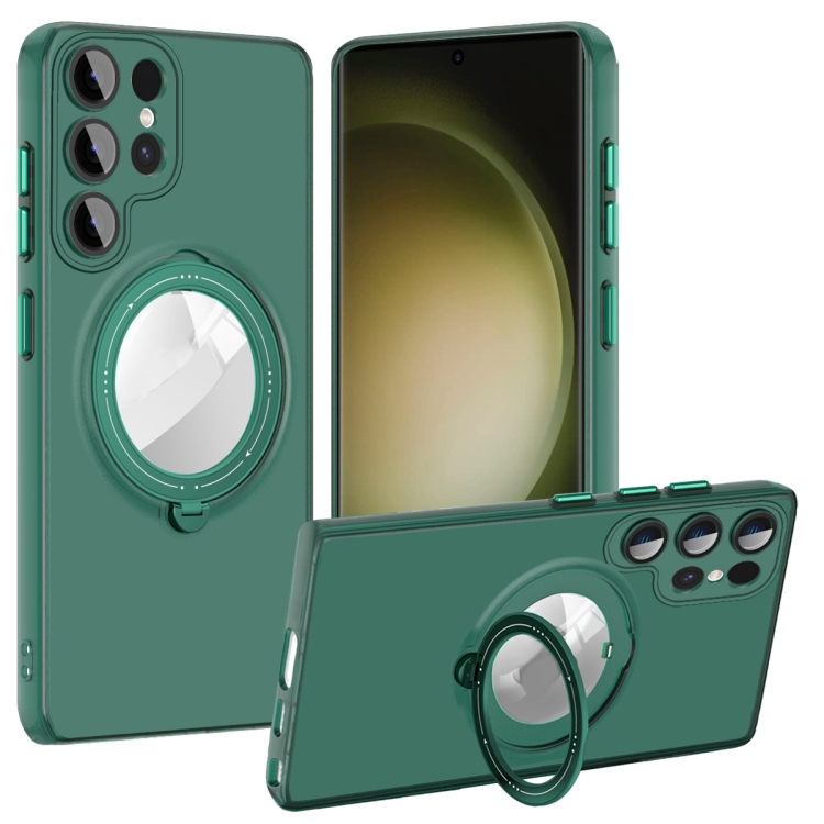 

For Samsung Galaxy S23 Ultra 5G MagSafe Multifunction Holder Phone Case(Green)