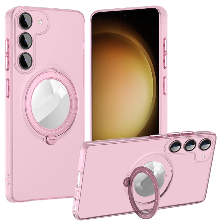

For Samsung Galaxy S23+ 5G MagSafe Multifunction Holder Phone Case(Pink)