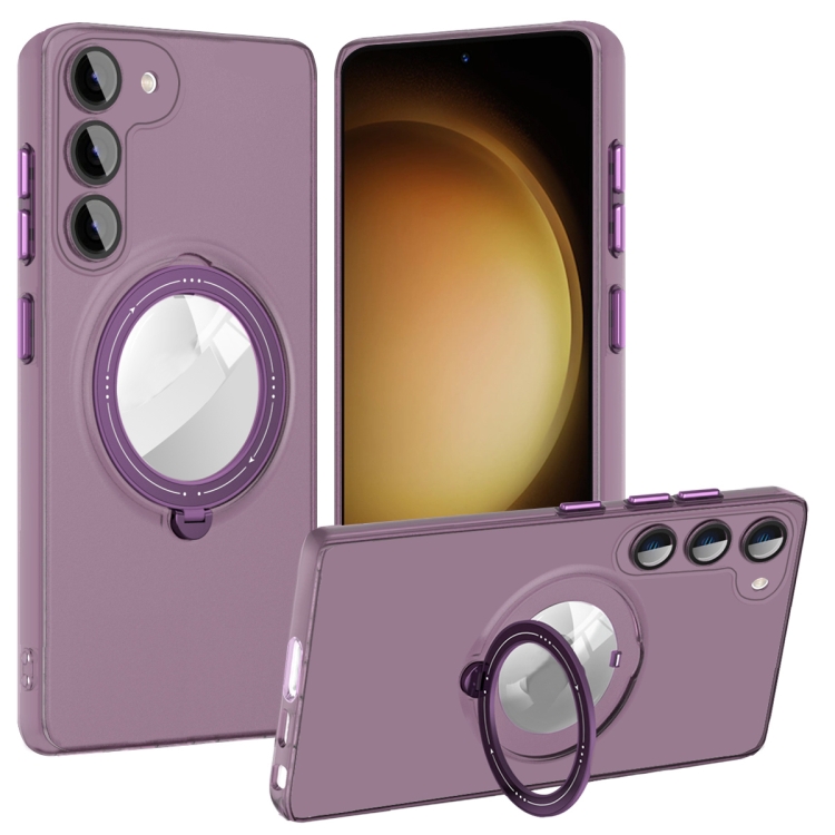 

For Samsung Galaxy S23+ 5G MagSafe Multifunction Holder Phone Case(Dark Purple)