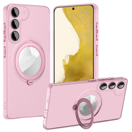 

For Samsung Galaxy S22 5G MagSafe Multifunction Holder Phone Case(Pink)