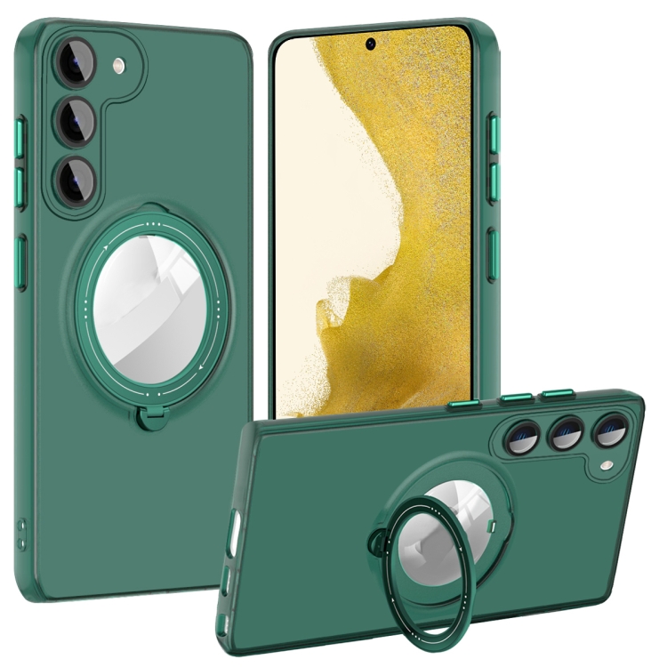 

For Samsung Galaxy S22 5G MagSafe Multifunction Holder Phone Case(Green)