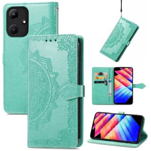 

For Infinix Hot 30i Mandala Flower Embossed Leather Phone Case(Green)