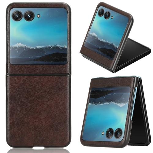 

For Motorola Moto Razr 40 Ultra Litchi Texture Back Cover Phone Case(Brown)