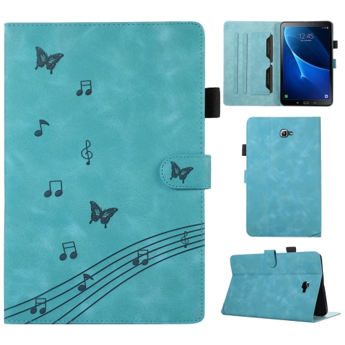 

For Samsung Galaxy Tab A 10.1 T580 Staff Music Embossed Smart Leather Tablet Case(Blue)