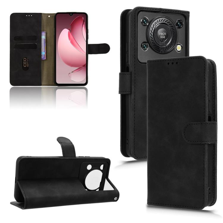 

For Oukitel C60 Pro / C60 Skin Feel Magnetic Flip Leather Phone Case(Black)
