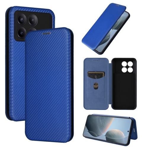 

For Xiaomi Redmi K70E 5G Carbon Fiber Texture Flip Leather Phone Case(Blue)
