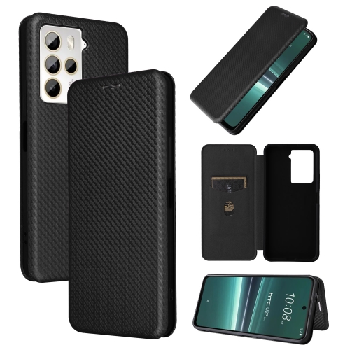 

For HTC U23 Pro Carbon Fiber Texture Flip Leather Phone Case(Black)