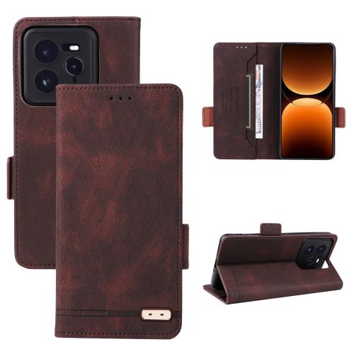 

For Realme CT7 Pro Magnetic Clasp Leather Phone Case(Brown)