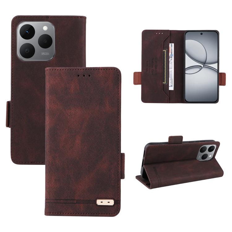 

For Realme 15T 5G Magnetic Clasp Leather Phone Case(Brown)