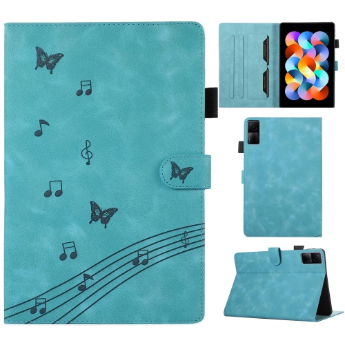 

For Xiaomi Redmi 10.61 2022 Staff Music Embossed Leather Tablet Case(Blue)