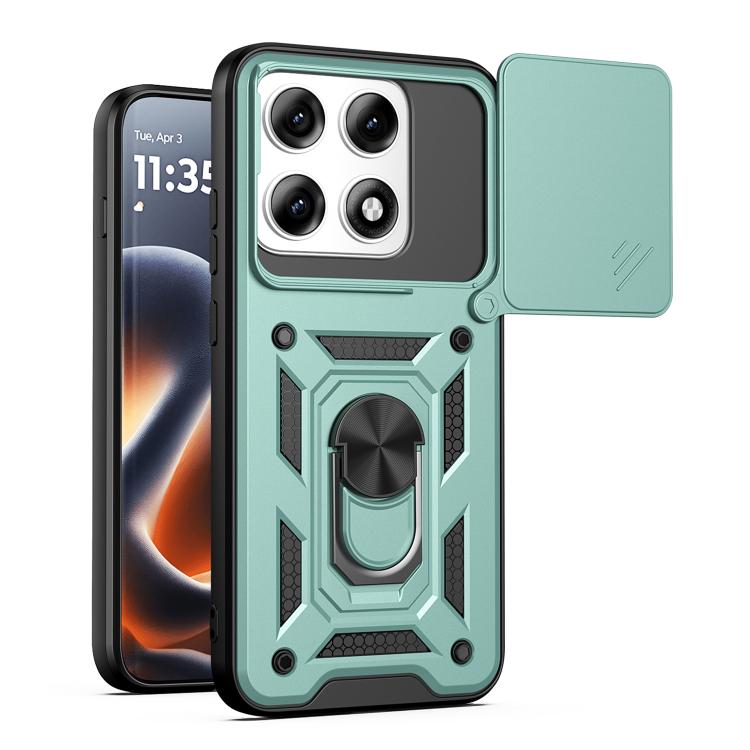 

For Motorola Edge 70 Pro 5G Sliding Camera Cover Design TPU+PC Phone Case(Mint Green)