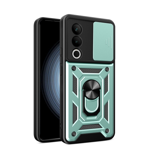 

For OnePlus Nord CE4 5G Global Sliding Camera Cover Design TPU Hybrid PC Phone Case(Mint Green)