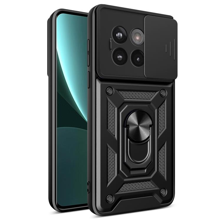 

For OnePlus 13R / Ace 5 / Ace 5 Pro 5G Sliding Camera Cover Design TPU+PC Phone Case(Black)