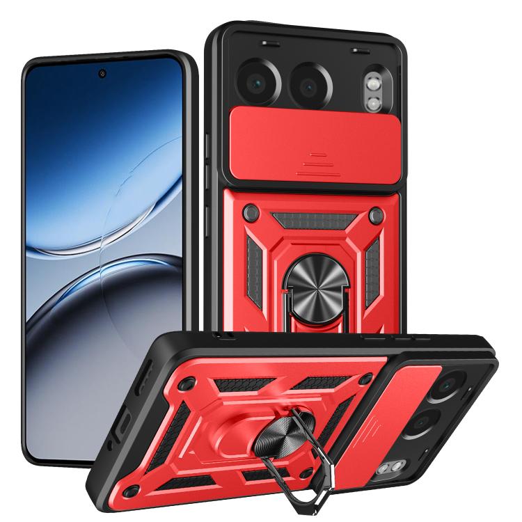 

For OnePlus Nord 4 Sliding Camera Cover Design TPU+PC Phone Case(Red)