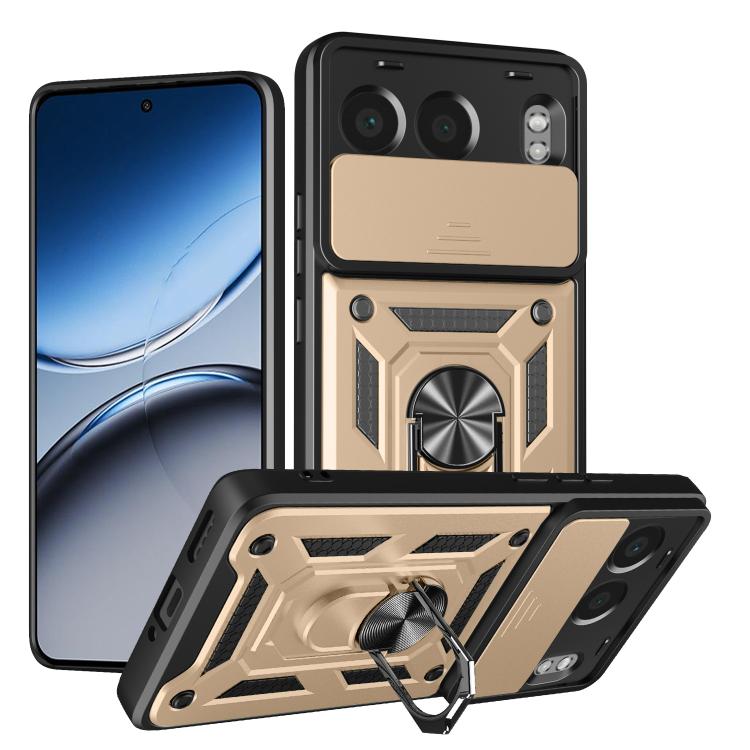 

For OnePlus Nord 4 Sliding Camera Cover Design TPU+PC Phone Case(Gold)