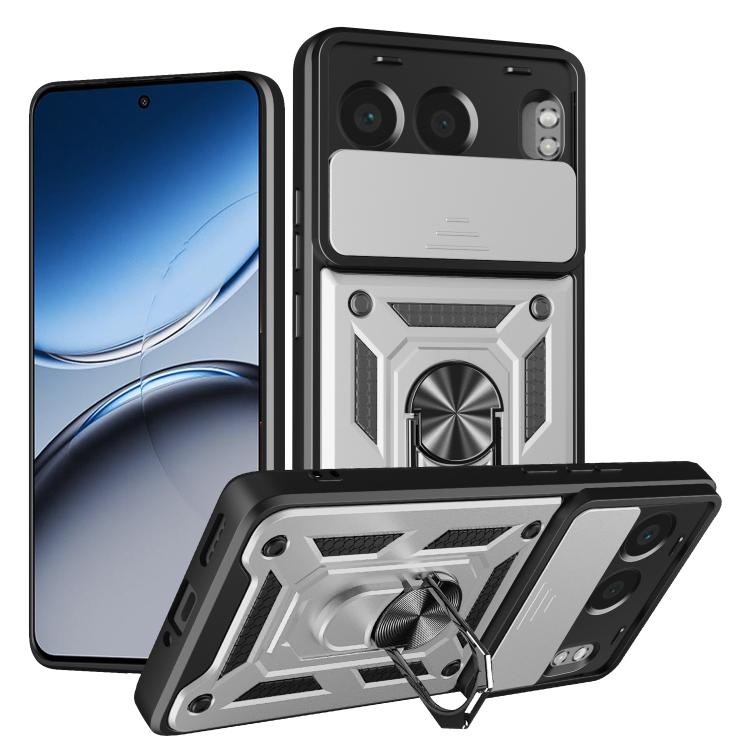 

For OnePlus Nord 4 Sliding Camera Cover Design TPU+PC Phone Case(Silver)