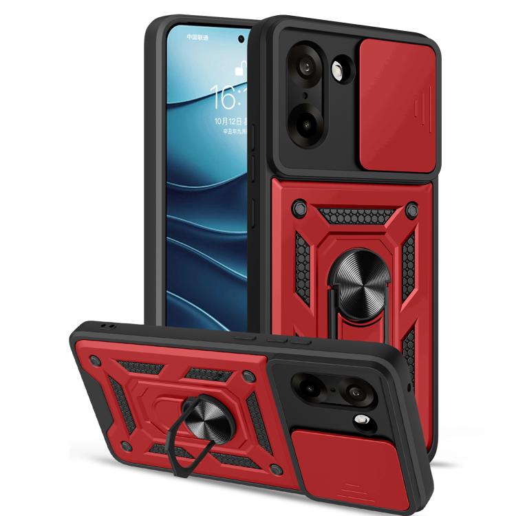 

For OnePlus Ace 5 Racing / Nord CE5 Sliding Camera Cover Design TPU+PC Phone Case(Red)
