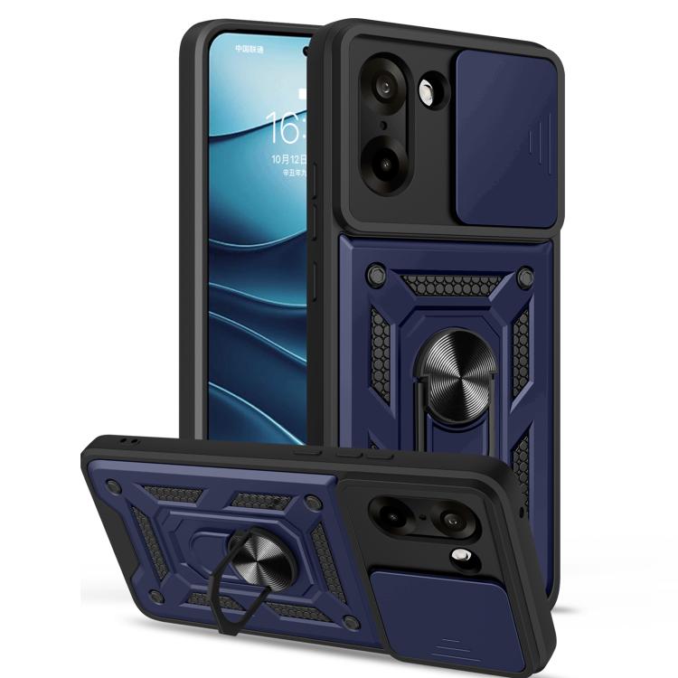 

For OnePlus Ace 5 Racing / Nord CE5 Sliding Camera Cover Design TPU Hybrid PC Phone Case(Blue)