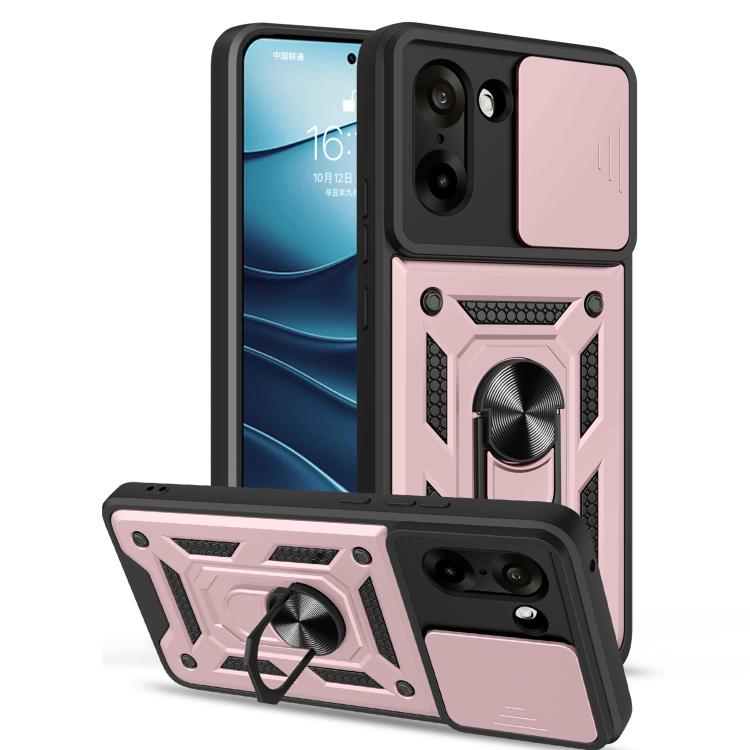 

For OnePlus Ace 5 Racing / Nord CE5 Sliding Camera Cover Design TPU+PC Phone Case(Rose Gold)