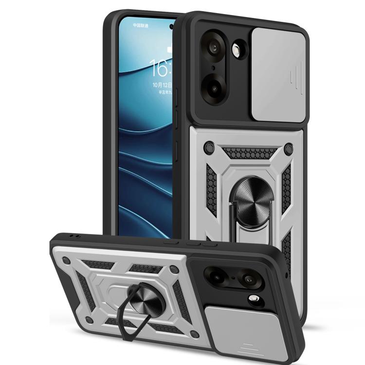 

For OnePlus Ace 5 Racing / Nord CE5 Sliding Camera Cover Design TPU+PC Phone Case(Silver)