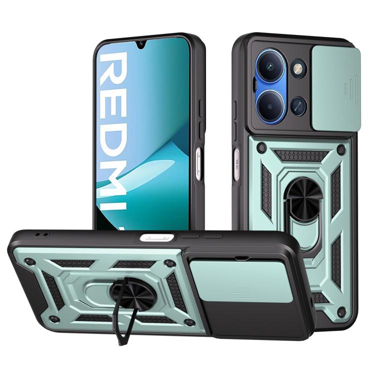 

For OnePlus 15 Sliding Camera Cover Design TPU+PC Phone Case(Mint Green)