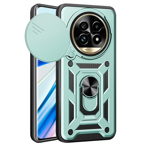 

For Realme 13 Pro / 13 Pro+ 5G Sliding Camera Cover Design TPU Hybrid PC Phone Case(Mint Green)