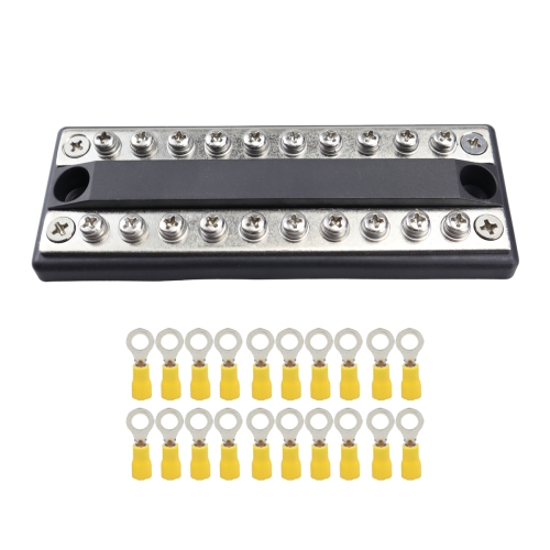 

CP-4051 100A 48V RV Yacht Modified Double Row 10-way Busbar with 20pcs Terminals