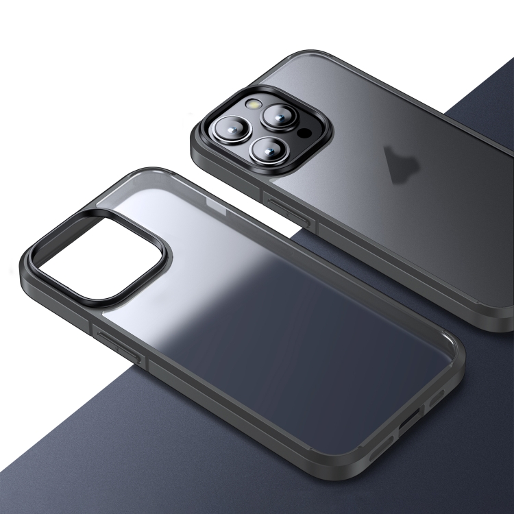 

For iPhone 15 Pro Ice-Crystal Matte TPU Hard PC Phone Case(Grey)
