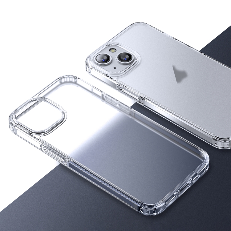 

For iPhone 15 Plus Ice-Crystal Matte TPU Hard PC Phone Case(Transparent)