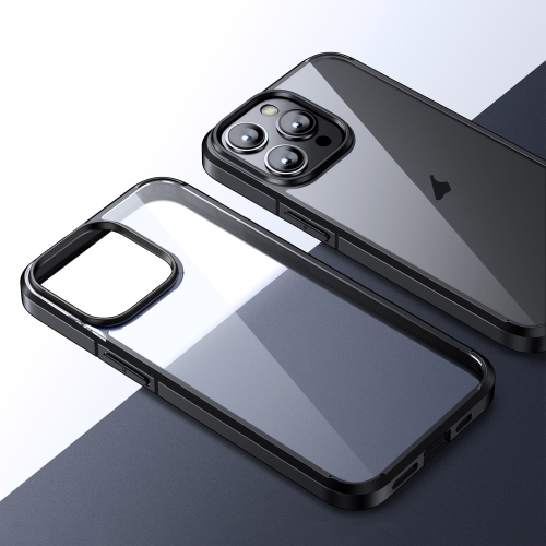 

For iPhone 15 Pro Ice Crystal Transparent PC + TPU Phone Case(Black)