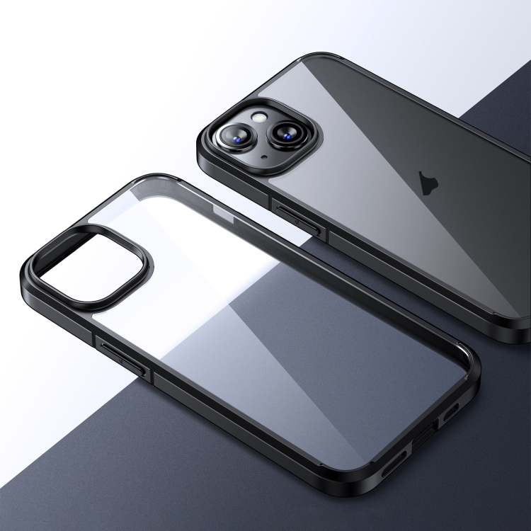 

For iPhone 15 Ice Crystal Transparent PC + TPU Phone Case(Black)