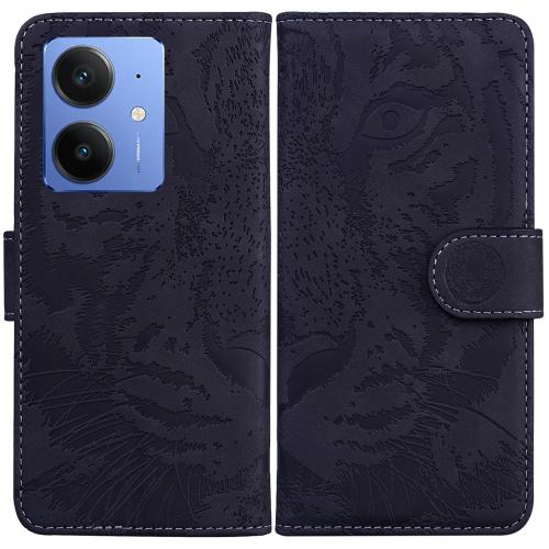 

For Realme Neo7 SE Tiger Embossing Pattern Flip Leather Phone Case(Black)