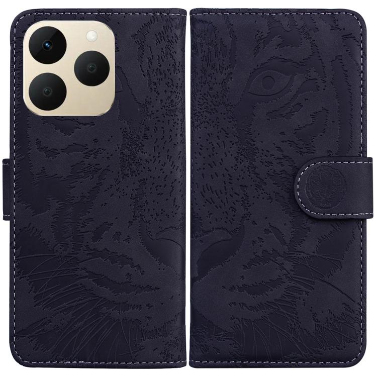 

For Realme 15T 5G Tiger Embossing Pattern Flip Leather Phone Case(Black)