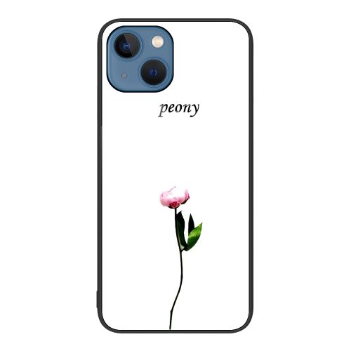 

For iPhone 15 Plus Colorful Painted Glass Phone Case(A Flower)