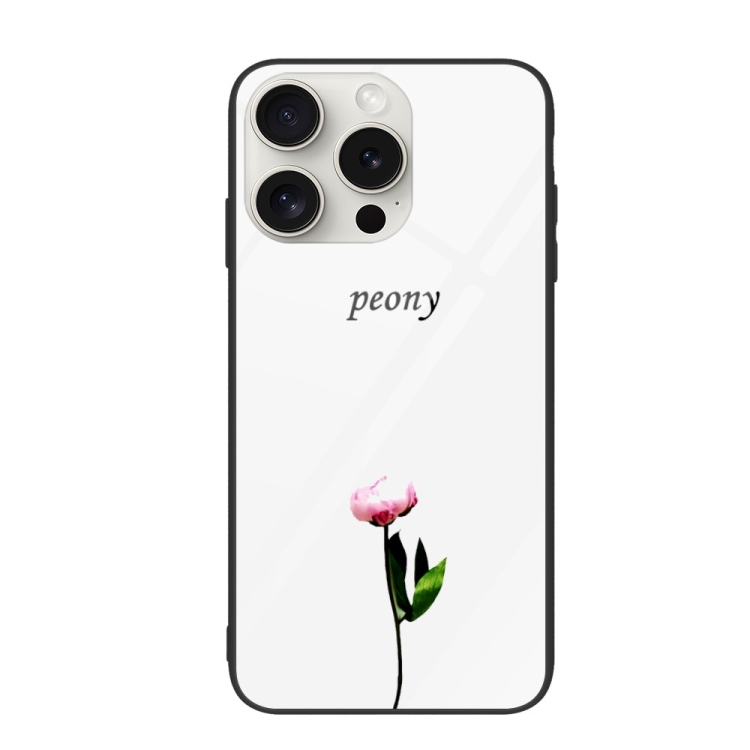 

For iPhone 16 Pro Colorful Painted Glass Phone Case(A Flower)