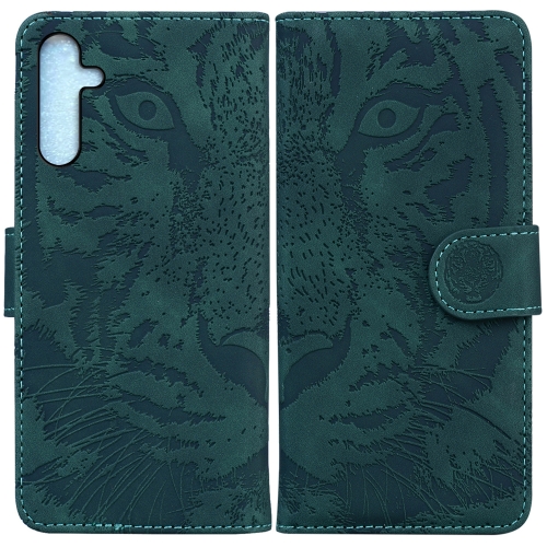 

For Samsung Galaxy A25 5G Tiger Embossing Pattern Flip Leather Phone Case(Green)