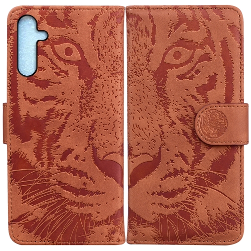 

For Samsung Galaxy A25 5G Tiger Embossing Pattern Flip Leather Phone Case(Brown)