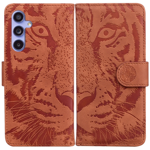 

For Samsung Galaxy S23 FE 5G Tiger Embossing Pattern Flip Leather Phone Case(Brown)