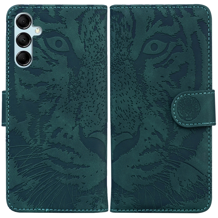 

For Samsung Galaxy M54 Tiger Embossing Pattern Flip Leather Phone Case(Green)