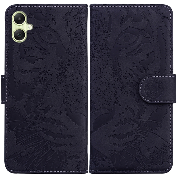 

For Samsung Galaxy A05 Tiger Embossing Pattern Flip Leather Phone Case(Black)