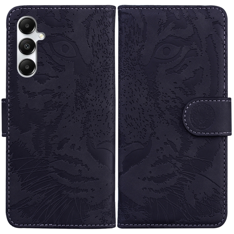 

For Samsung Galaxy A05s Tiger Embossing Pattern Flip Leather Phone Case(Black)