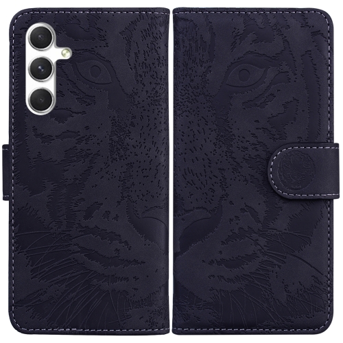 

For Samsung Galaxy S24+ 5G Tiger Embossing Pattern Flip Leather Phone Case(Black)