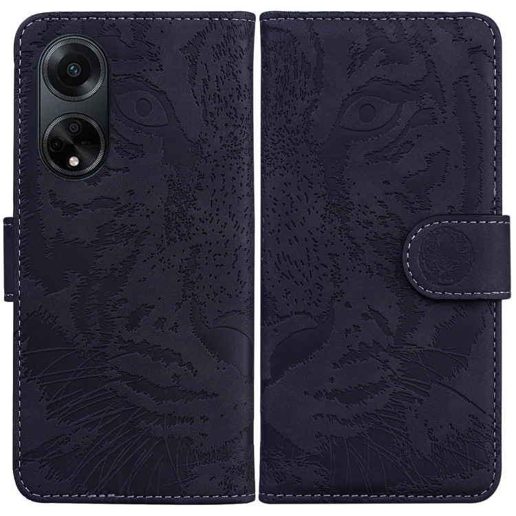 

For OPPO A98 5G / F23 5G India Tiger Embossing Pattern Flip Leather Phone Case(Black)