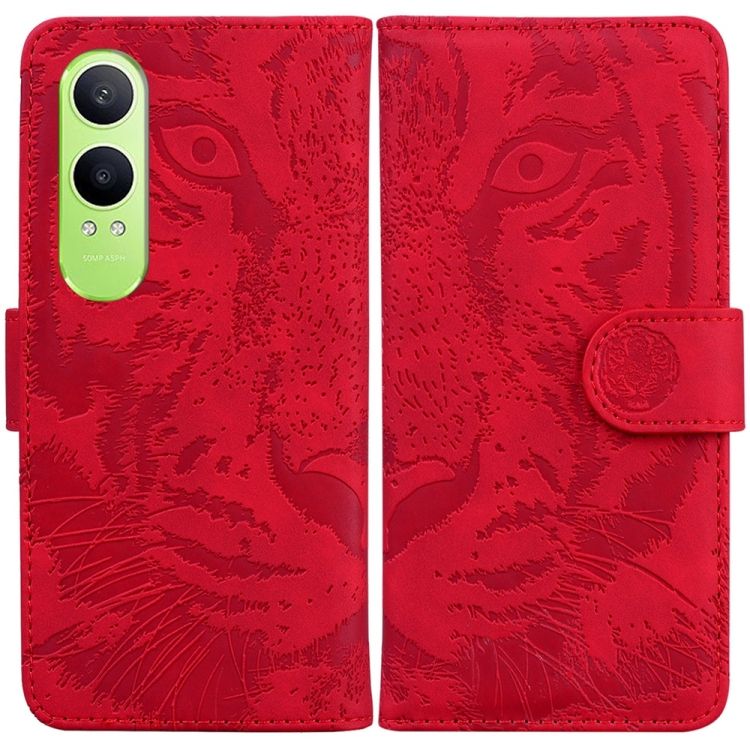 

For OPPO K12x Tiger Embossing Pattern Flip Leather Phone Case(Red)