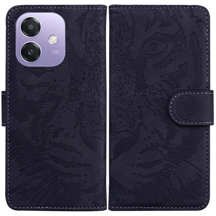 

For OPPO A5x 5G / A3 4G / 5G / A3x 4G / 5G Tiger Embossing Pattern Flip Leather Phone Case(Black)