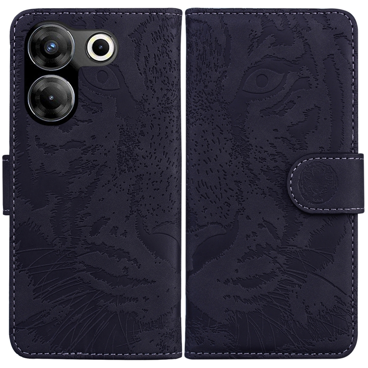

For Tecno Camon 20 Pro 4G / 20 Tiger Embossing Pattern Flip Leather Phone Case(Black)