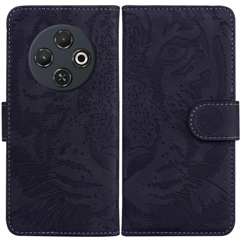 

For Tecno Spark 30C Tiger Embossing Pattern Flip Leather Phone Case(Black)