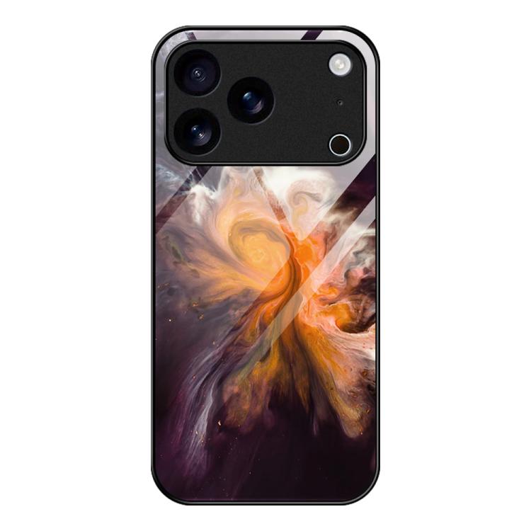 

For iPhone 17 Pro Max Marble Pattern Glass Protective Phone Case(Typhoon)